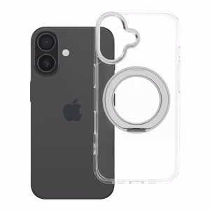 Case for iPhone 16 Frame Circle Stand compatible with MagSafe transparent