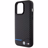BMW Leather Carbon ümbris jaoks iPhone 15 Pro Max - must
