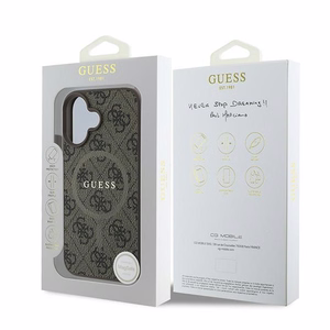 Guess 4G Ring Classic Logo MagSafe iPhone 16 Plus Ümbris - Brown