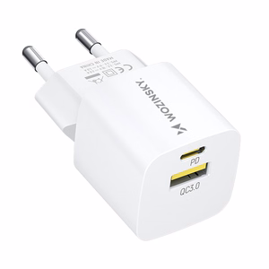 Wozinsky WWCEAC GaN USB-A USB-C 33W Wall Laadija - valge