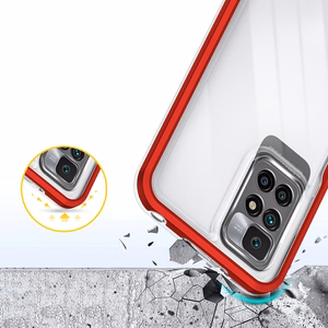Clear 3in1 Case for Xiaomi Redmi 10 Frame Gel Cover Red