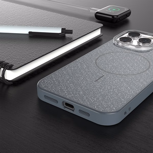 Glitter Thin Mag ümbris for iPhone 16 Pro 6,3" must