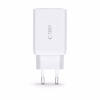 Tech-Protect C65W laadija 2x USB-C PD 65W / USB-A QC 3.0 - valge