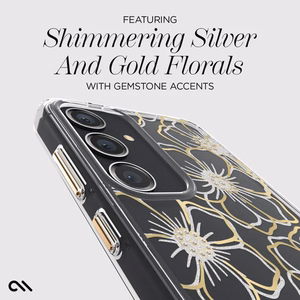 Case-Mate Floral Gems ümbris seadmele Samsung Galaxy S24+, kuldne