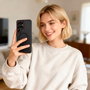 Tech-Protect MagCam MagSafe Ümbris for Samsung Galaxy S26 Ultra - must and punane