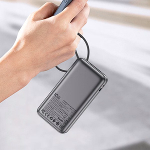Acefast M7-10000 PD30W Powerbank sisseehitatud kaabliga - must