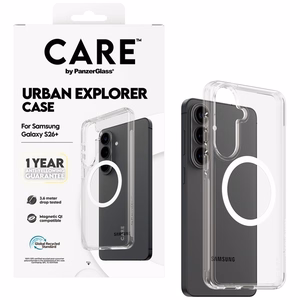 CARE by PanzerGlass Urban Explorer läbipaistev ümbris w. valge Qi Samsung Galaxy S26+ - läbipaistev