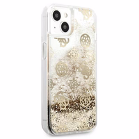 Guess GUHCP13SLGPEGO iPhone 13 mini 5.4" kuldne/kuldne kõvakaane Peony Liquid Glitter