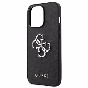 Чехол Guess Saffiano 4G Metal Logo для iPhone 13 Pro / 13 6.1" - чёрный