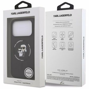 Karl Lagerfeld Silicone Karl&Choupette Ring MagSafe Ümbris jaoks iPhone 17 Pro - Must