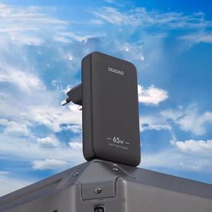 Dudao A65Q 65W GaN Дорожное зарядное устройство USB-A USB-C PD ультратонкое EU US - чёрный