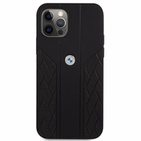 BMW Leather Curve perforeeritud ümbris iPhone 12 Pro Max'ile - must