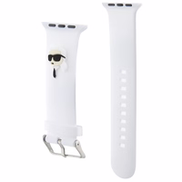 Karl Lagerfeld 3D Rubber Karl Head rihm for Apple Watch 42/44/45/49mm - valge