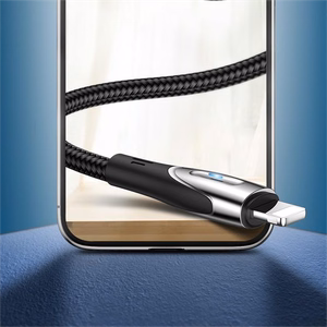 Joyroom Sharp Series S-M411 USB-A / Lightning 3A кабель 1.2m с индикатором зарядки - чёрный