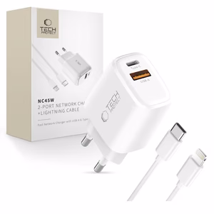 Tech-Protect NCA45W-GAN 2-portiline 45W seinalaadija - valge