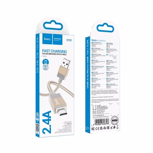 Кабель USB A - Micro USB Hoco 2,4A 1 m X110 золотой