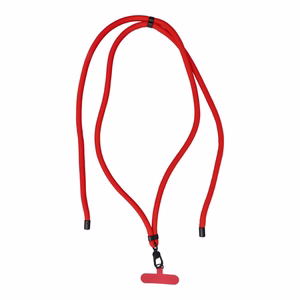 SWING (8mm) Phone lanyard, Phone pendant with adjustable length / cord length 165cm (max 82.5cm in the loop) / on the shoulder or neck - punane