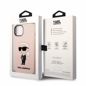 Karl Lagerfeld KLHCP14MSNIKBCP iPhone 14 Plus 6.7" жёсткий чехол розовый/розовый Silicone Ikonik