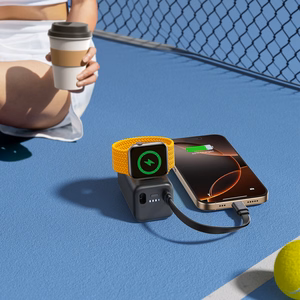 Joyroom JR-W13 5000mAh Wireless Power Bank for Apple Watch + USB-C and Lightning – Black