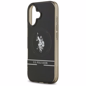 US Polo DH and Bottom Stripe Logo MagSafe чехол iPhone 17 - черный
