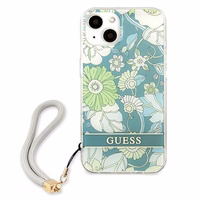 Guess GUHCP13MHFLSN iPhone 13 6.1" roheline/roheline kõvakaaneline lillehoidja Flower Strap