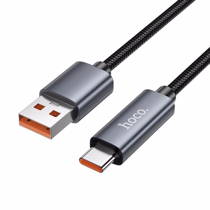 Кабель USB A to USB C Hoco 5A с дисплеем 1 м X112 чёрный