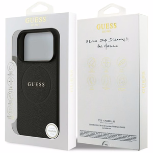 Guess Grained Gold Ring MagSafe ümbris mudelile iPhone 18 Pro / 17 Pro – värv: must
