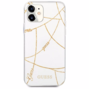 Guess GUHCP12SPCUCHWH iPhone 12 mini 5.4" белый/белый жёсткий чехол Gold Chain Collection