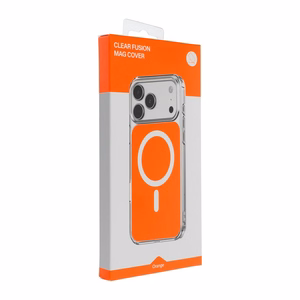 Case for iPhone 15 Clear Fusion Mag Cover compatible with MagSafe hermes orange
