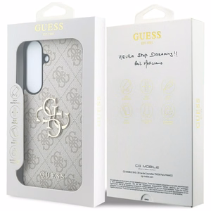 Guess Leather 4G Metal Logo ümbris Samsung Galaxy S26 FE – roosa