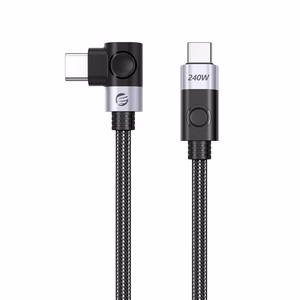 Orico CW240 nurga USB-C–USB-C PD, 240 W kaabel, 2 m – must