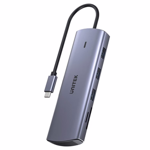 UNITEK Хаб USB-C 9-в-1, HDMI, VGA, SD, RJ45, PD 100W