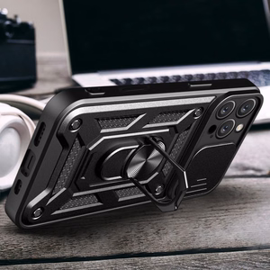 Hybrid Armor Camshield iPhone 16 Pro Max Armored Ümbris with Camera Cover and Stand - Must