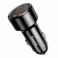 Car charger Baseus Magic Series whit LED display dual quick charging 45W Must CCMLC20C-01