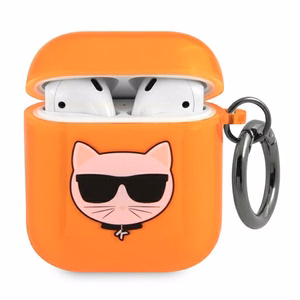 Karl Lagerfeld Choupette ümbris AirPods 1/2 jaoks - oranž