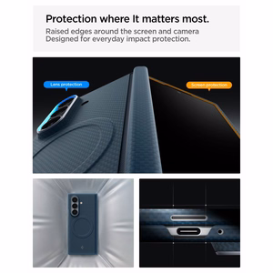Spigen AirSkin Aramid MagFit MagSafe ümbris mudelile Samsung Galaxy Z Fold 8 Ultra – tumesinine