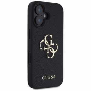Guess Grained Big 4G Logo Small Classic Logo ümbris jaoks iPhone 16 - must