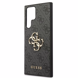 Guess GUHCS22L4GMGGR S908 S22 Ultra sari/halli värvi kõvakott 4G Big Metal Logo