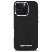 Karl Lagerfeld Saffiano Full Wrapped Elongated Metal Logo MagSafe Ümbris jaoks iPhone 16 Pro Max - must