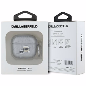 Karl Lagerfeld Monogram Karl & Choupette Head ümbris jaoks AirPods 4 - hõbedane