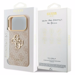 GUESS ümbris jaoks IPHONE 17 Pro GUHCP17L4GMGCPI (PU W/ Big 4G Classic Logo) kuldne roosa