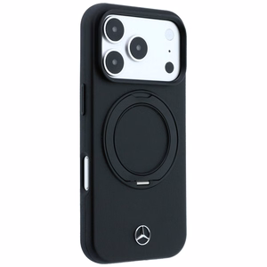 Mercedes MagSafe nahast ümbris rõngasalusega mudelitele iPhone 18 Pro / 17 Pro, must