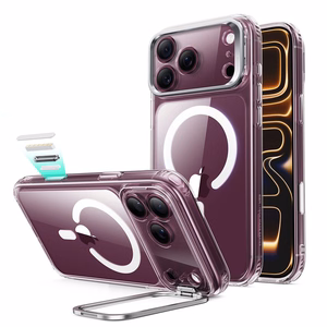 ESR Classic Hybrid Kickstand MagSafe ümbris mudelitele iPhone 18 Pro Max / 17 Pro Max, läbipaistev