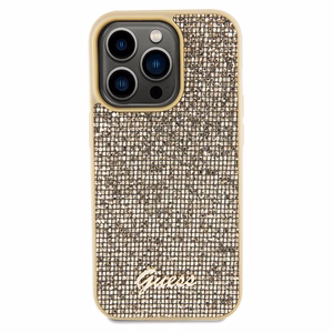Guess Disco Metal Script ümbris jaoks iPhone 14 Pro Max - kuldne