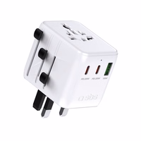 SBS Travel Adapter 2xUSB-C 1xUSB-A Universal - Valge