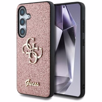 Guess Fixed Glitter Big 4G Metal Logo Ümbris jaoks Samsung Galaxy S25 roosa