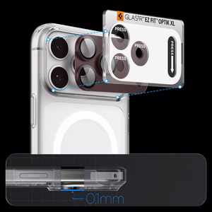Spigen Optik Pro XL GLAS.TR EZ FIT karastatud klaas mudelile iPhone 18 Pro Max, tumeda kirsipunase värviga