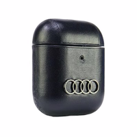 Audi Leather Big Logo Ümbris jaoks AirPods 1 / 2 - must