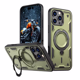 Hybrid Armor Trendy Ümbris with MagSafe jaoks iPhone 16 Pro Max - Roheline