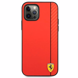 Ferrari FESAXHCP12LRE iPhone 12 Pro Max 6.7" punane/punane kõvakaaneline korpus On Track Carbon Stripe
